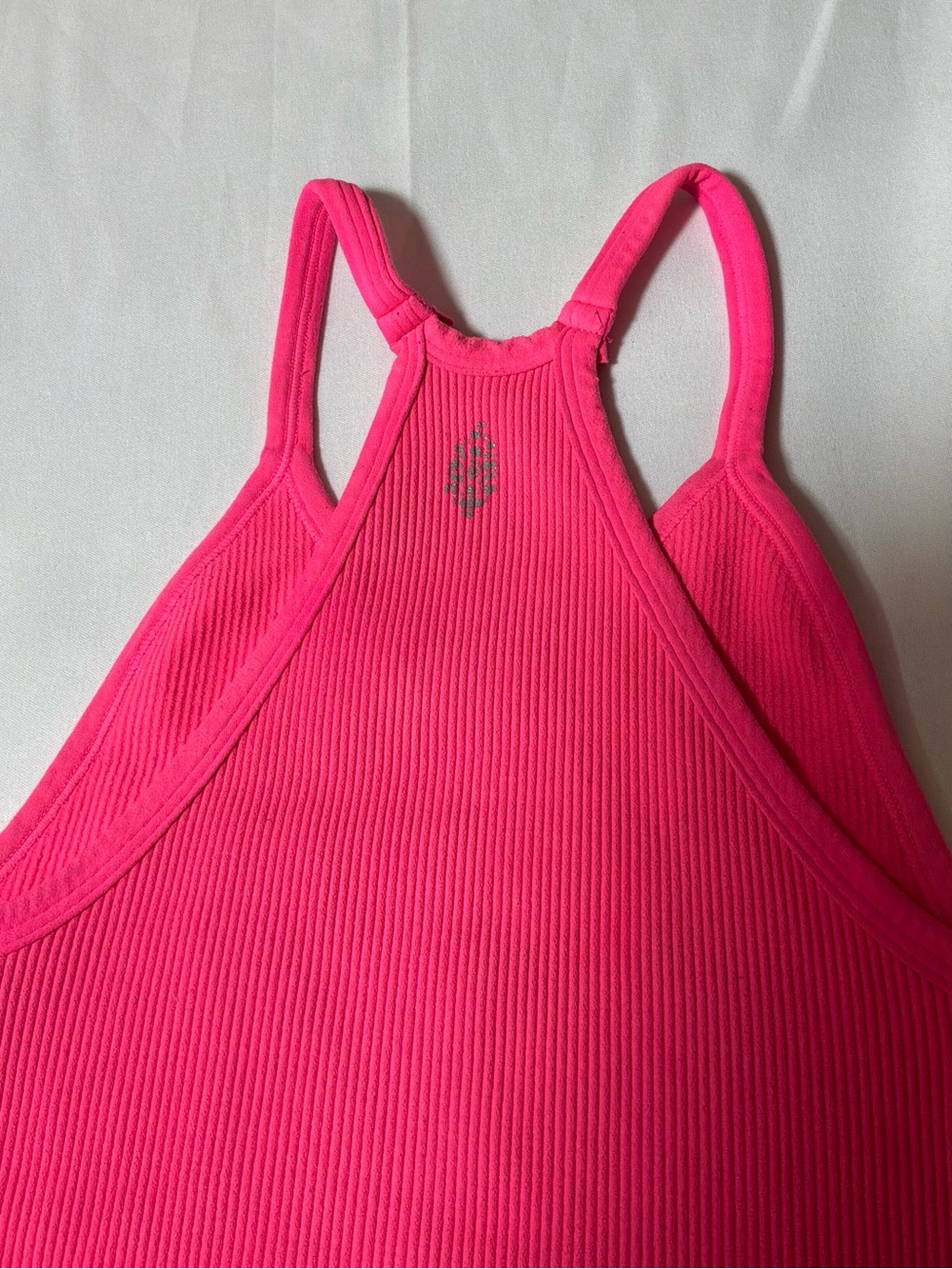 Free People Bright Pink Ribbed Racerback Tank - Picture 3 of 5